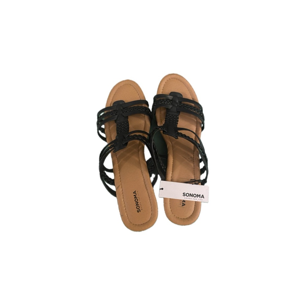 BNWT - Black Braided Wedge Sandals by Sonoma (size 10)